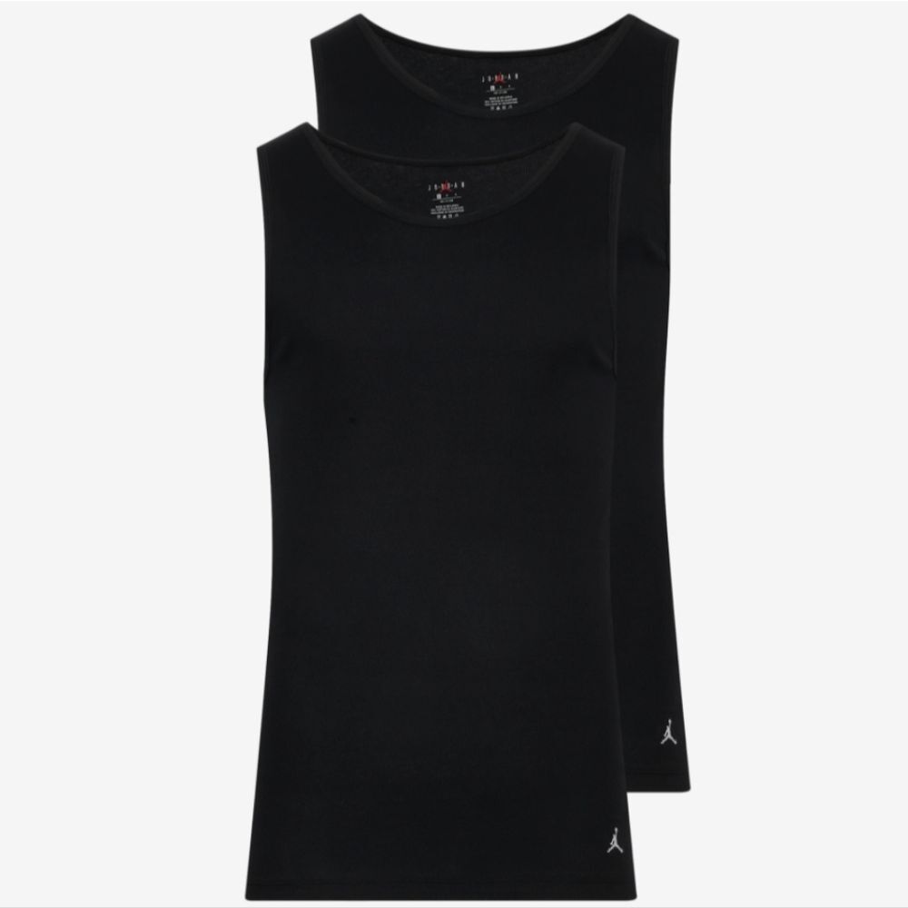 Jordan‎ Flight 2-PK Cotton Stretch Tank Undershirt- Black